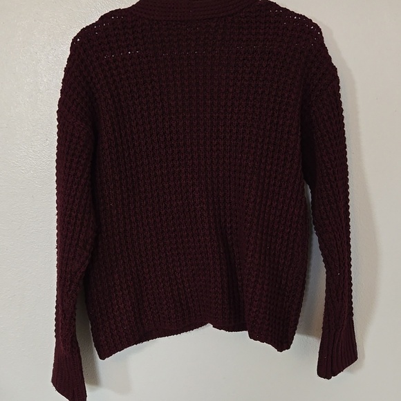 Ana | Burgundy Cropped Button Down Cardigan Sweater Size Small - Picture 3 of 9